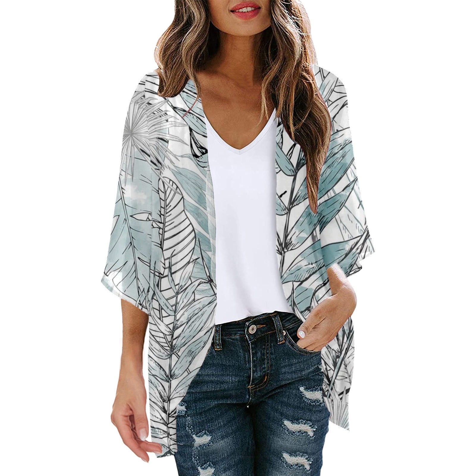 Women's Airy Kimono Lightweight Fabric Stylish Print
