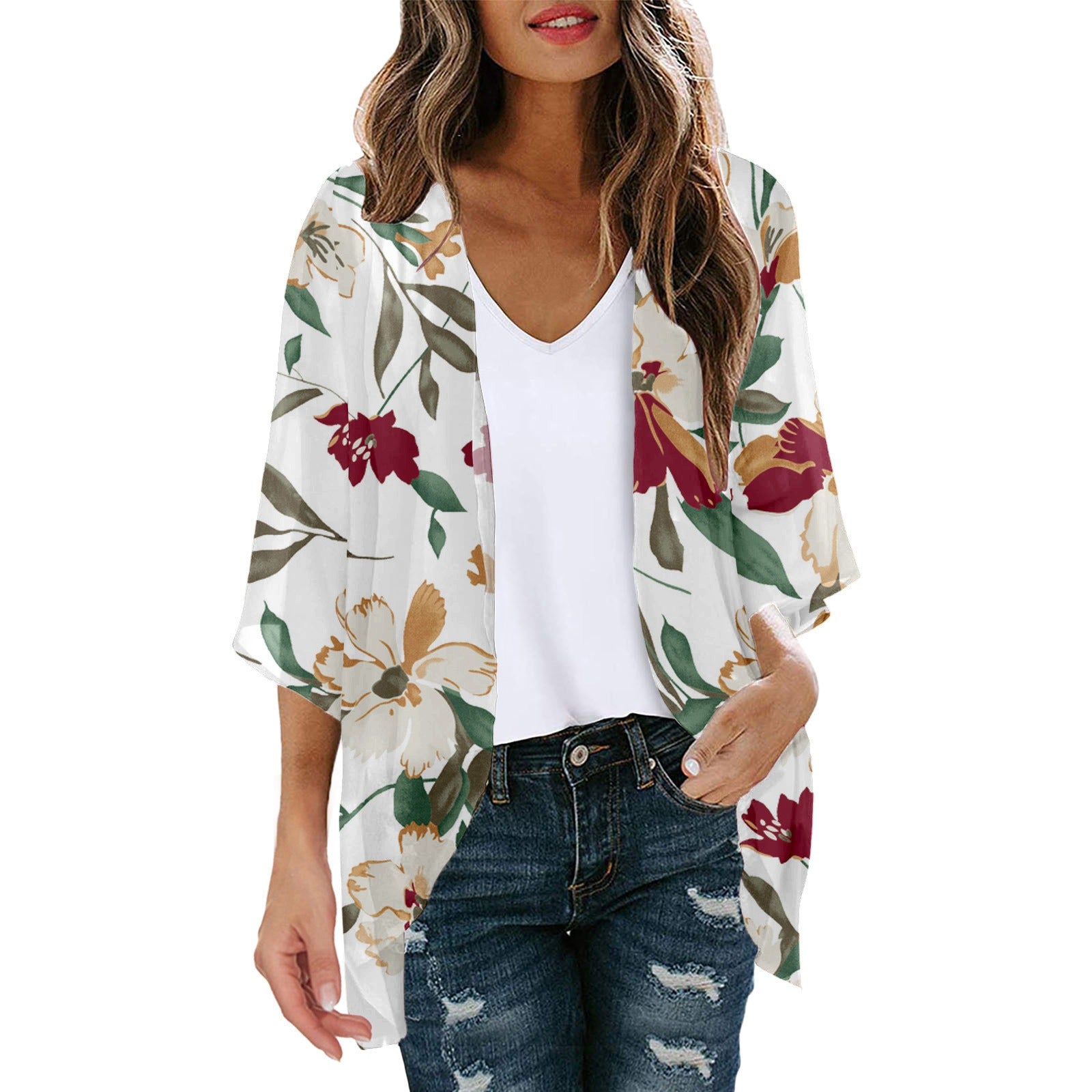 Women's Airy Kimono Lightweight Fabric Stylish Print