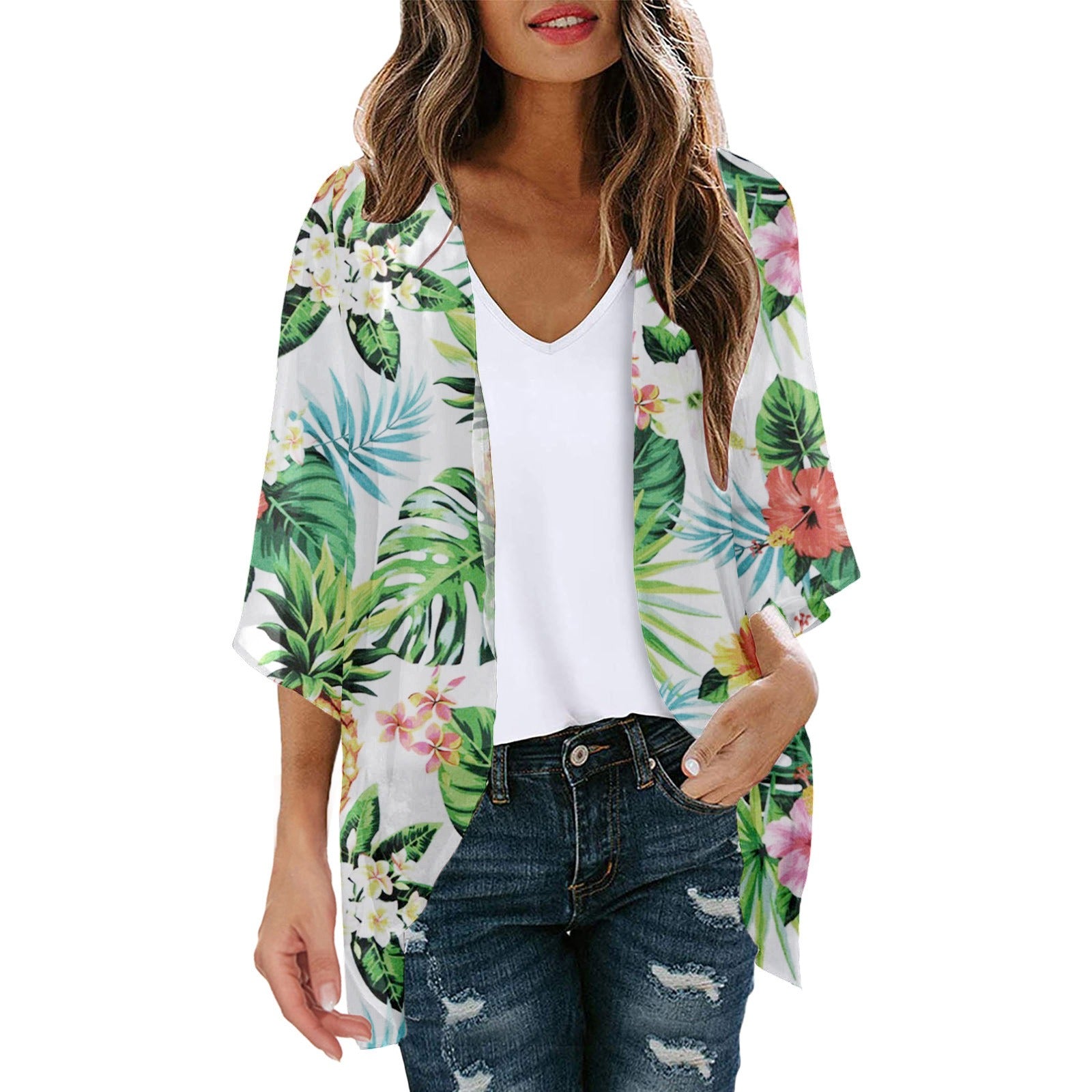 Women's Airy Kimono Lightweight Fabric Stylish Print