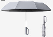Wind-resistant folding umbrella with large buckle handle – compact and durable