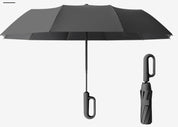 Wind-resistant folding umbrella with large buckle handle – compact and durable