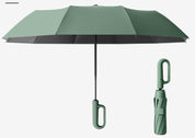 Wind-resistant folding umbrella with large buckle handle – compact and durable