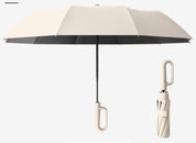 Wind-resistant folding umbrella with large buckle handle – compact and durable