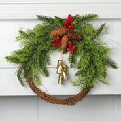 Farmhouse Christmas Wreath, Boho Wreath, Holiday Wreath