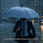 Wind-resistant automatic folding umbrella with large buckle handle - compact and durable 3