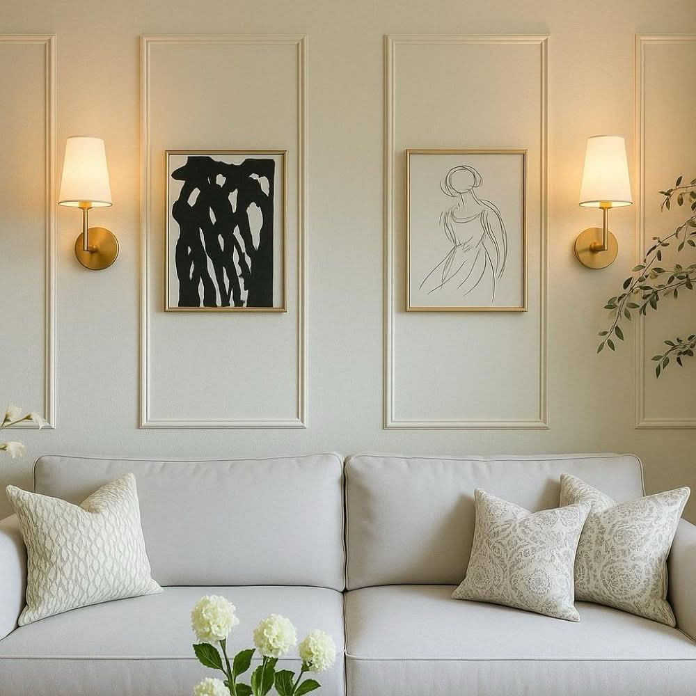 Wireless Wall Sconce Lights with Remote Control - 2-Pack Fabric Shade Dimmable Wall Lamps for Bedrooms and Hallways 0