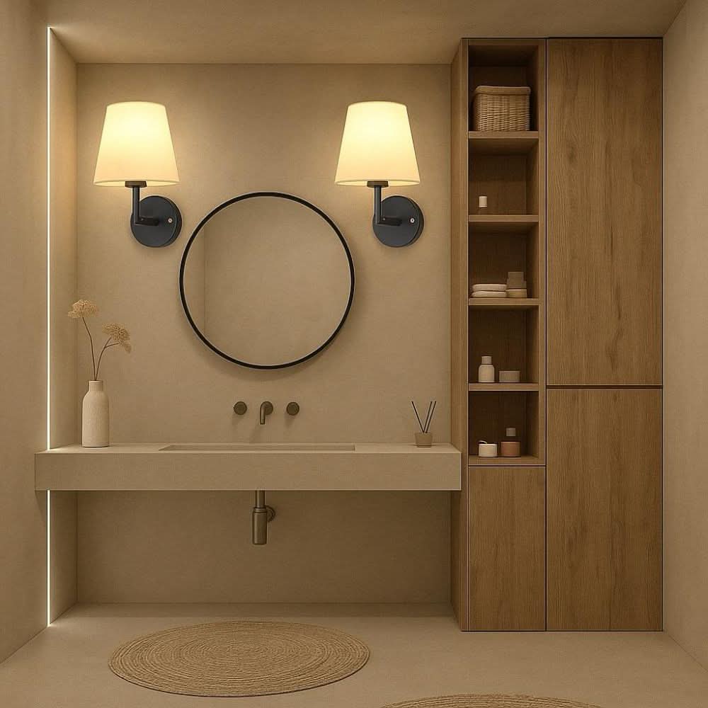 Wireless Wall Sconce Lights with Remote Control - 2-Pack Fabric Shade Dimmable Wall Lamps for Bedrooms and Hallways 4