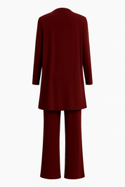 Women's 3-Piece Cardigan Set with Wide Leg Trousers for Versatile Styling 3