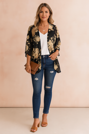 Women's Airy Kimono Lightweight Fabric Stylish Print 4