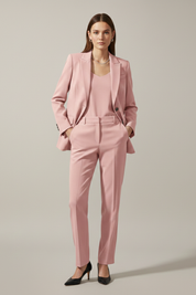 Women’s Blazer and Straight Leg Trousers Set with Notched Lapel for Office and Formal Wear 10