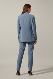 Women’s Blazer and Straight Leg Trousers Set with Notched Lapel for Office and Formal Wear 4