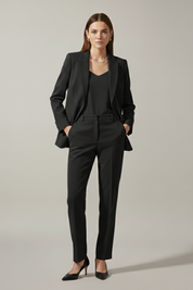Women’s Blazer and Straight Leg Trousers Set with Notched Lapel for Office and Formal Wear 8