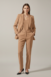 Women’s Blazer and Straight Leg Trousers Set with Notched Lapel for Office and Formal Wear 9