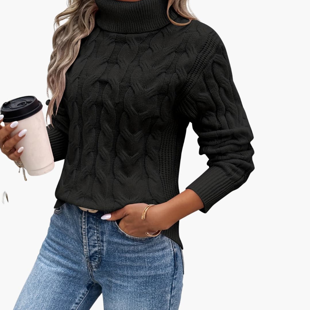 Women's Cable Knit Turtleneck Sweater - Cozy & Stylish Fall Sweater for Women 1