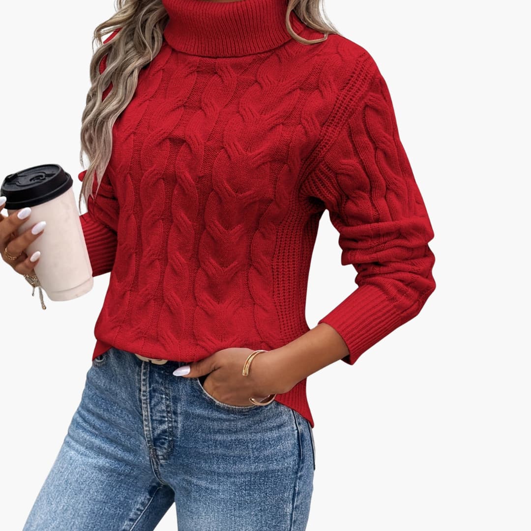 Women's Cable Knit Turtleneck Sweater - Cozy & Stylish Fall Sweater for Women 10