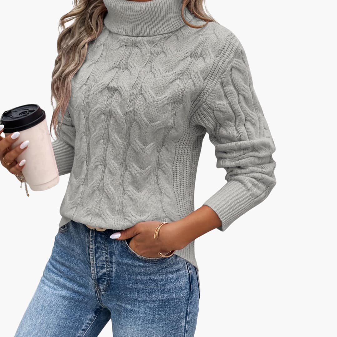 Women's Cable Knit Turtleneck Sweater - Cozy & Stylish Fall Sweater for Women 2