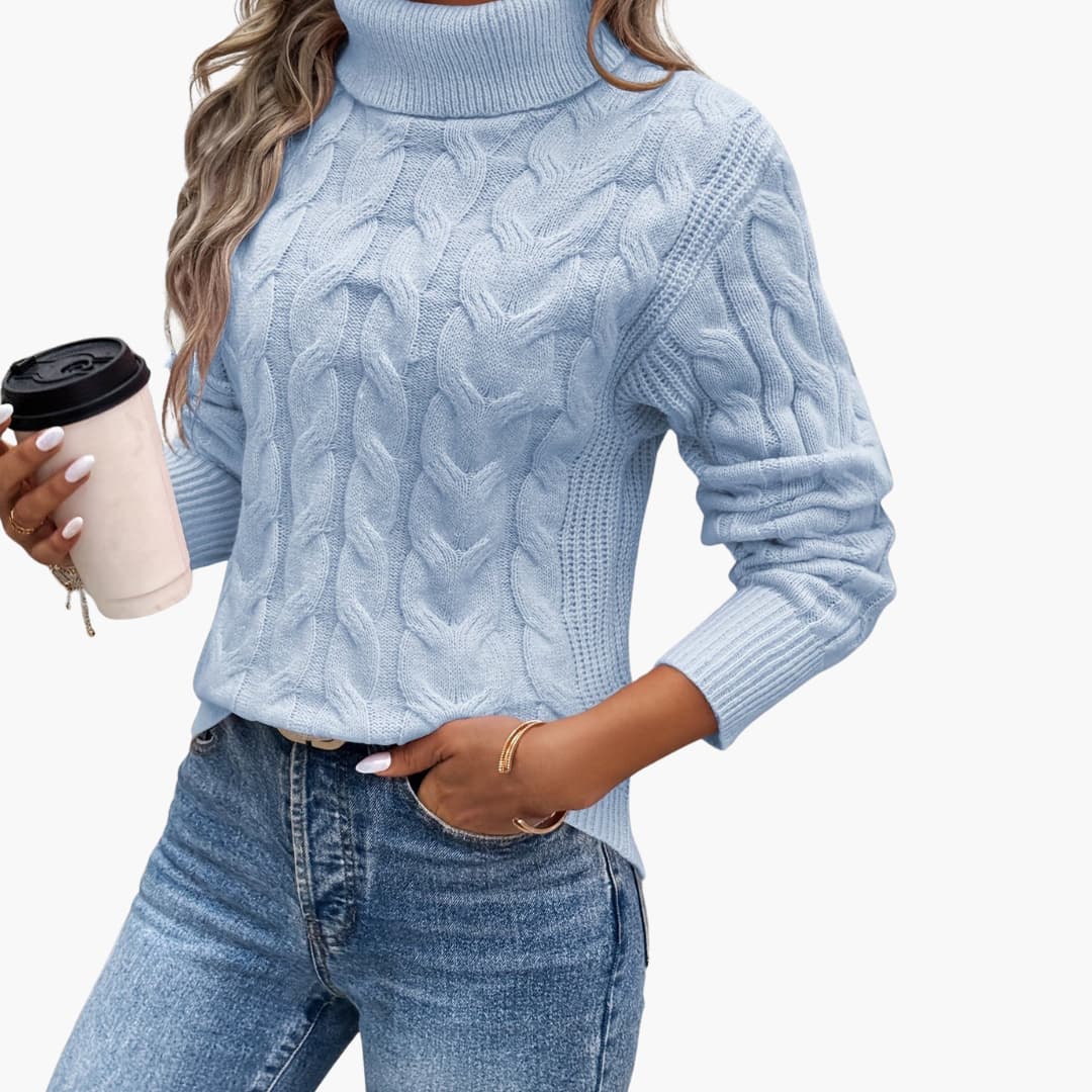 Women's Cable Knit Turtleneck Sweater - Cozy & Stylish Fall Sweater for Women 4