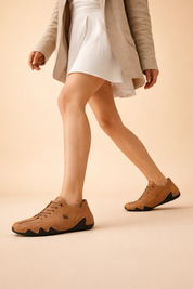 Women's Casual Sneakers Comfortable Suede Leather Breathable Walking Shoes 8