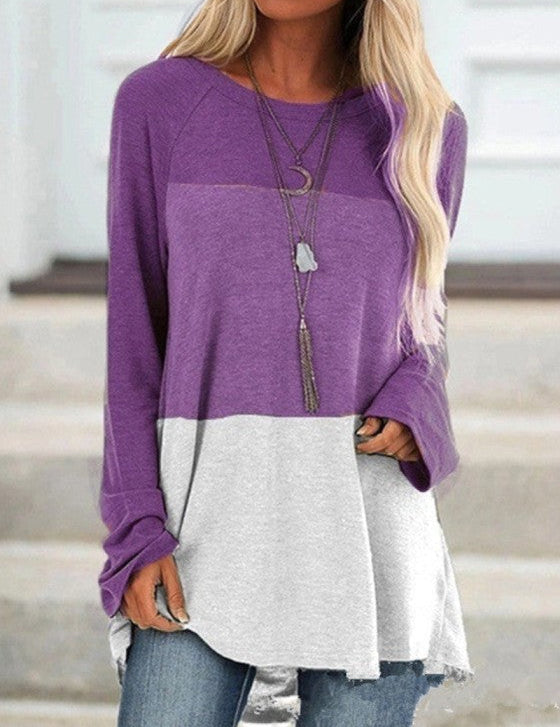 Women's Casual Tunic Top for Leggings Round Neck Long Sleeve Polyester 1