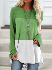 Women's Casual Tunic Top for Leggings Round Neck Long Sleeve Polyester 4