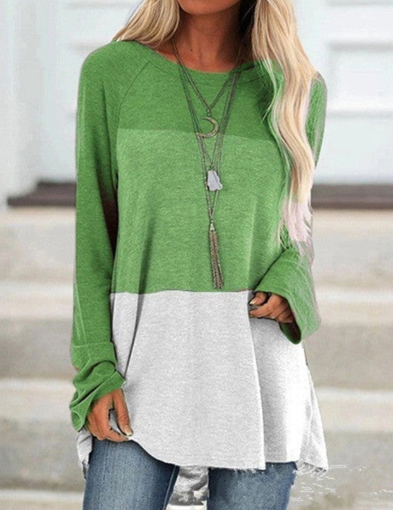 Women's Casual Tunic Top for Leggings Round Neck Long Sleeve Polyester 4