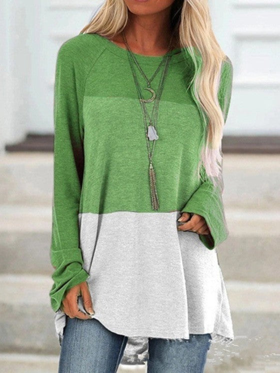 Women's Casual Tunic Top for Leggings Round Neck Long Sleeve Polyester 4