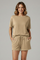 Women’s Casual Two-Piece Set with Batwing Sleeve Top and Drawstring Shorts 6