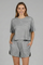 Women’s Casual Two-Piece Set with Short Sleeve Crop Top and Elastic Waist Shorts 0