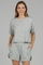 Women’s Casual Two-Piece Set with Short Sleeve Crop Top and Elastic Waist Shorts 7