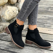 Women's Chelsea Ankle Boots with Buckle Strap and Block Heel 2