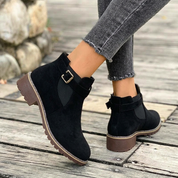 Women's Chelsea Ankle Boots with Buckle Strap and Block Heel 4