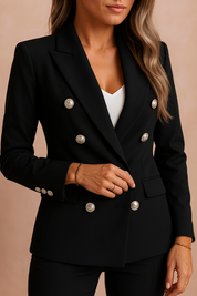 Women's Chic Fitted Suit Tailored Jacket and Trousers High-Quality Fabric 1