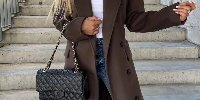 Women's Classic Long Sleeve Trench Coat - Elegant and Versatile Outerwear 0
