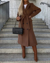 Women's Classic Long Sleeve Trench Coat - Elegant and Versatile Outerwear 2