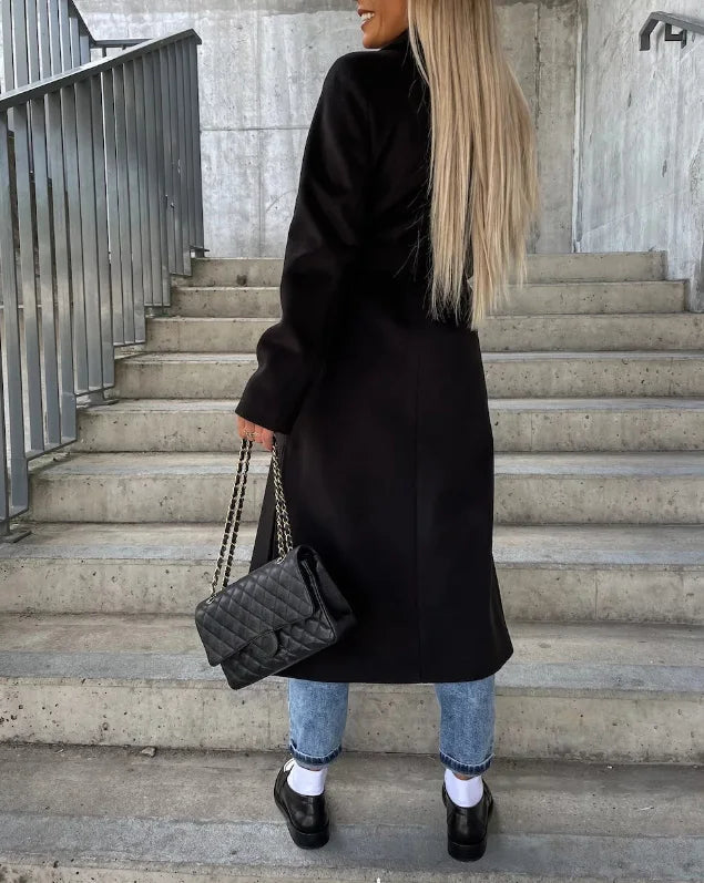 Women's Classic Long Sleeve Trench Coat - Elegant and Versatile Outerwear 5