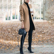 Women’s Classic Tailored Lapel Winter Coat for Timeless Elegance 0
