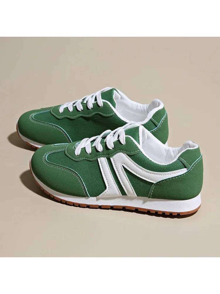 Women's Comfortable Lace-Up Sneakers Versatile Synthetic 0