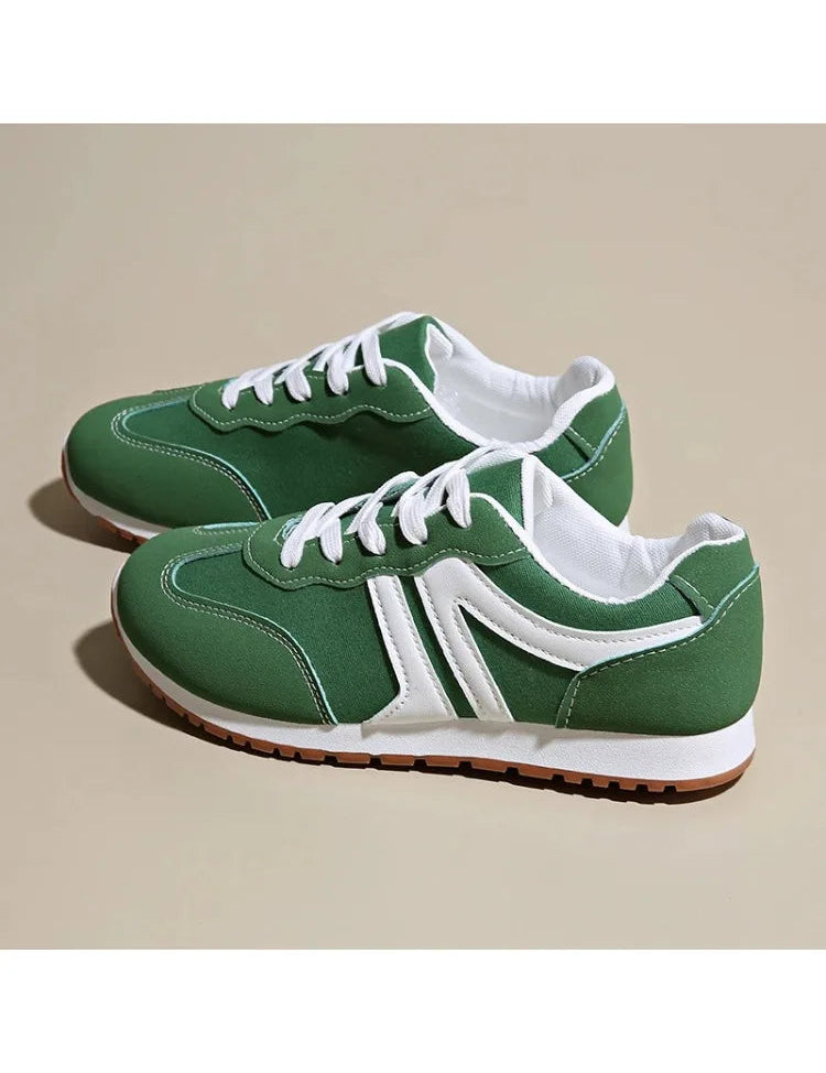 Women's Comfortable Lace-Up Sneakers Versatile Synthetic 0