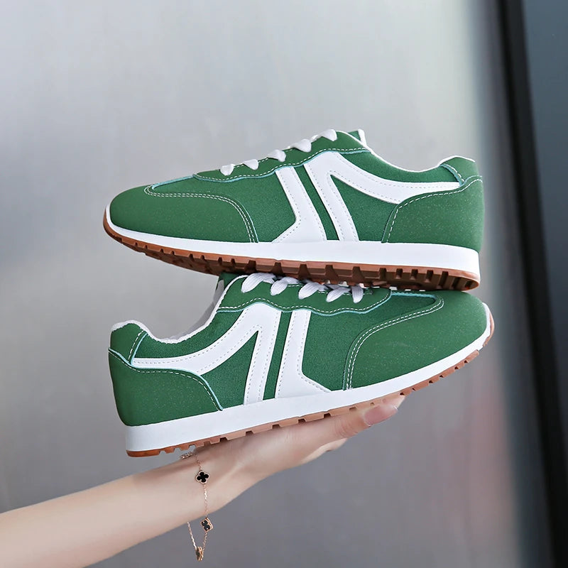 Women's Comfortable Lace-Up Sneakers Versatile Synthetic 3