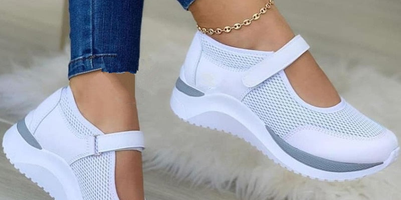 Women's Comfortable Mary Jane Sneakers Breathable Mesh Rubber 0