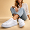 Women's Comfortable Platform Sneakers Synthetic Leather Modern Design 0