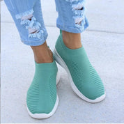 Women's Comfortable Slip-On Sneakers Breathable Knit Rubber 3