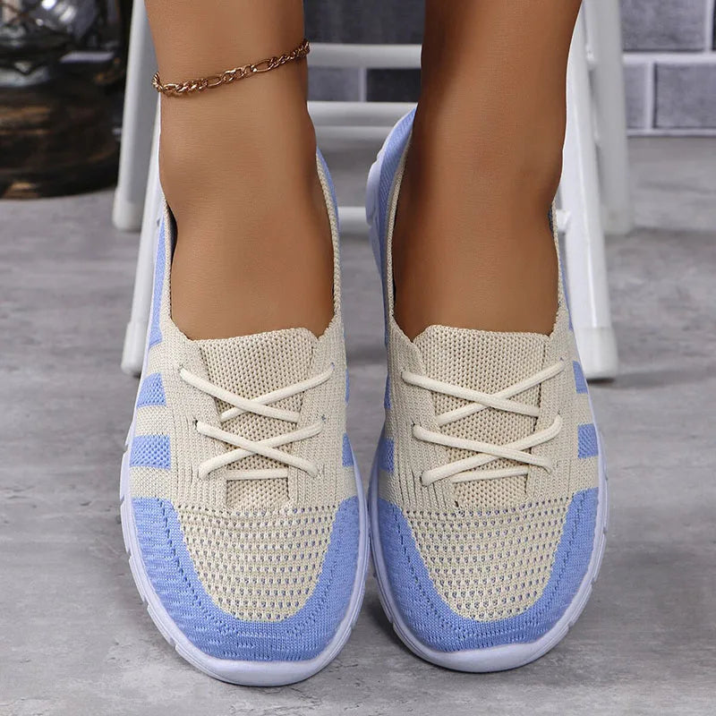 Women's Comfortable Slip-On Sneakers Breathable Knit Rubber 3