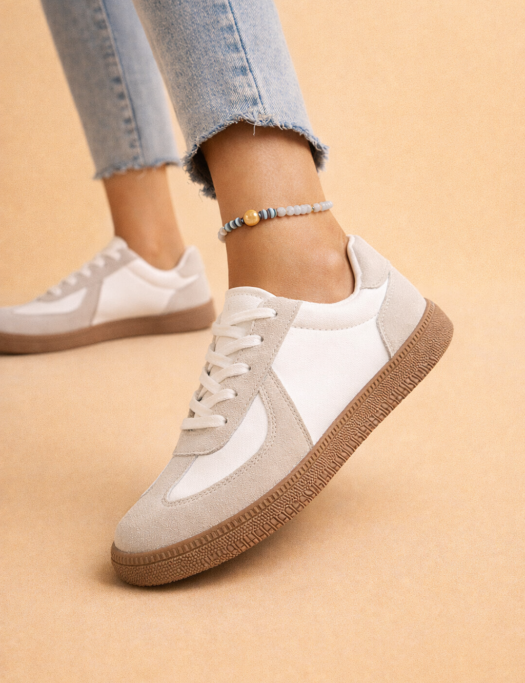 Women's Comfortable Walking Sneakers Stylish Patchwork Design Synthetic 3