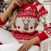 Women's Cozy Christmas Sweater Festive Knitted Fabric 0