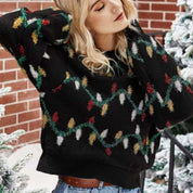 Women's Cozy Christmas Sweater Warm Knit Casual Style 0