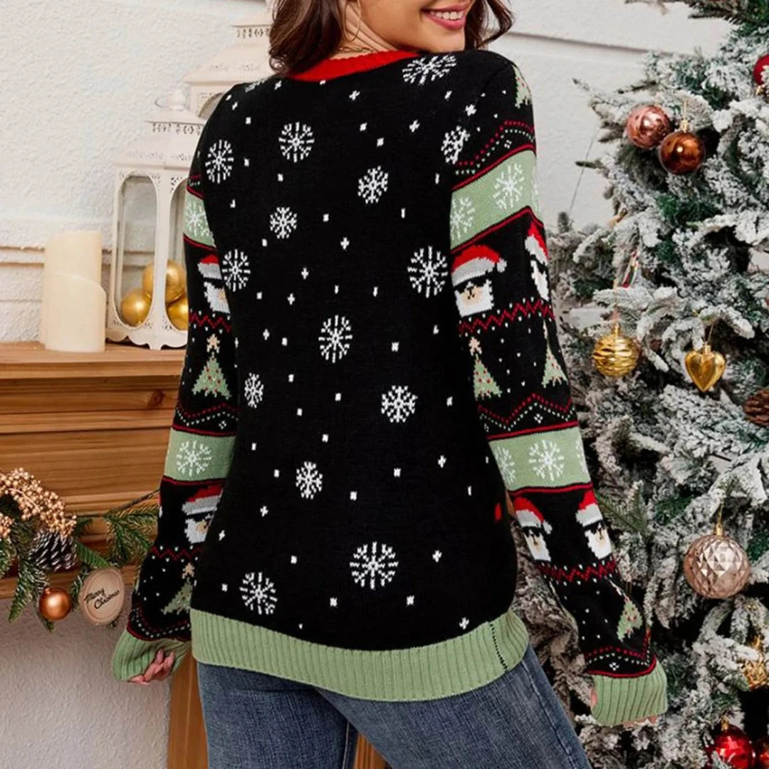 Women's Cozy Christmas Sweater with LED Accents Soft Fabric 1
