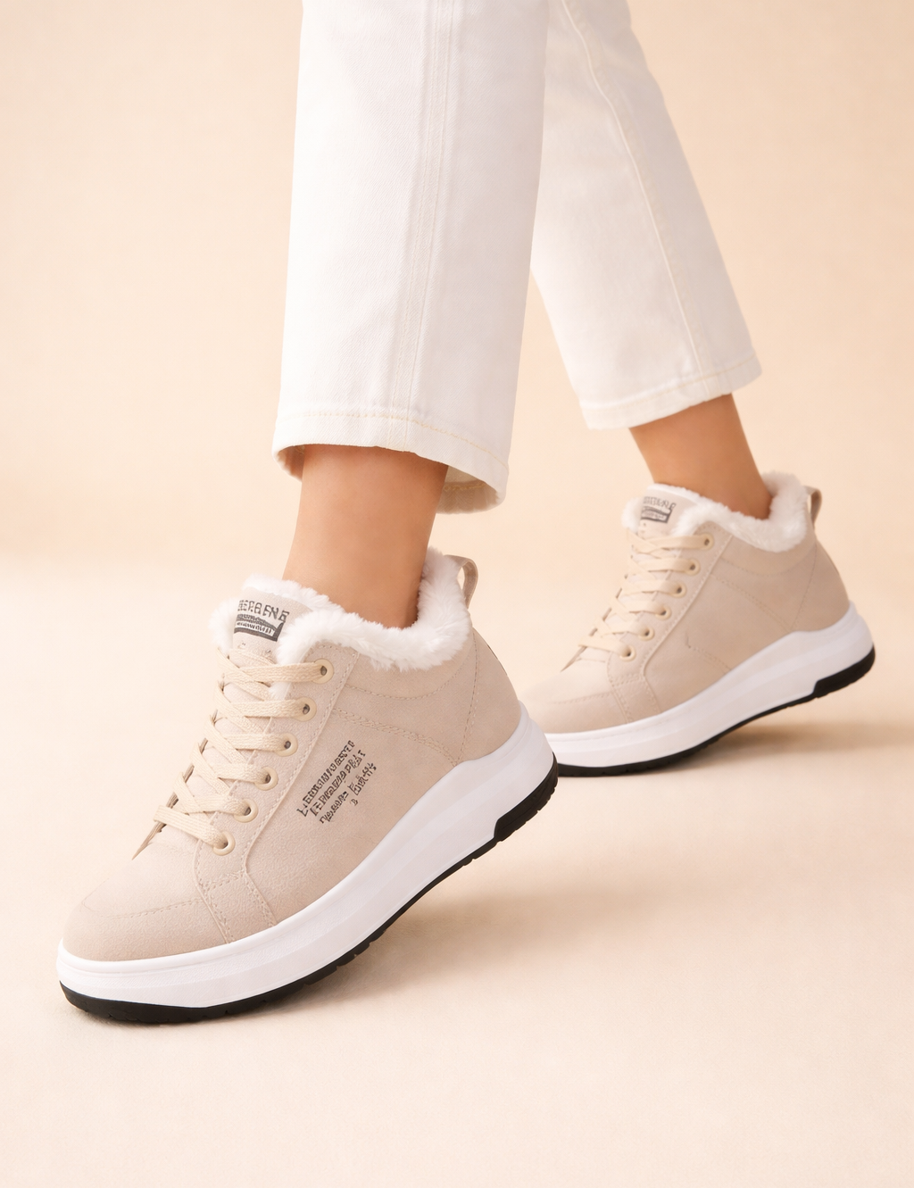Women's Cozy Lace-Up Sneakers Comfortable Suede 0
