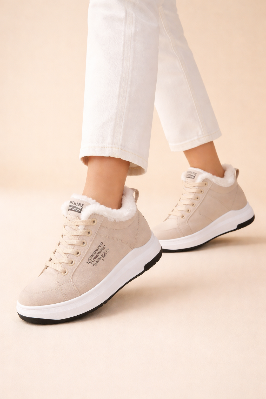 Women's Cozy Lace-Up Sneakers Comfortable Suede 0