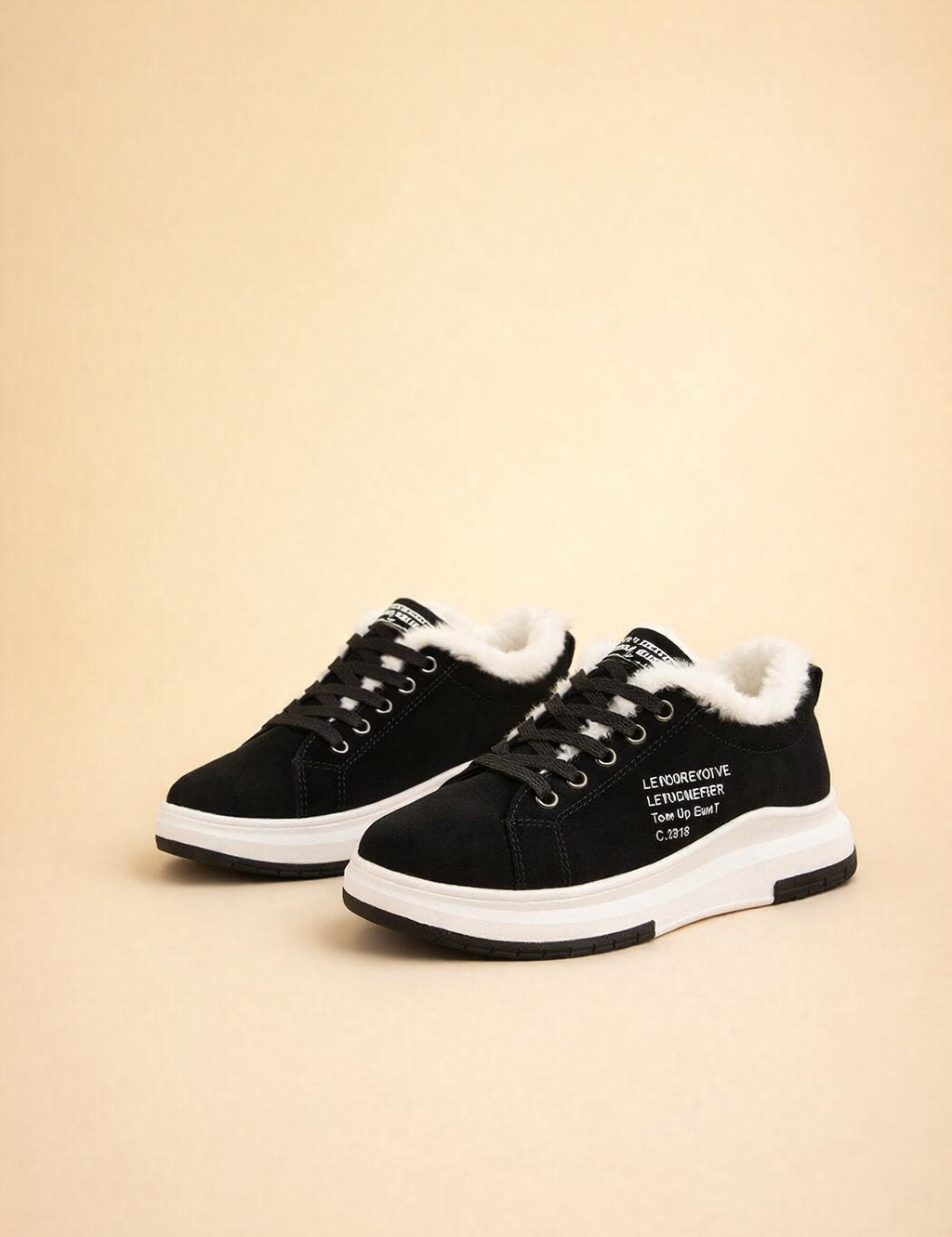 Women's Cozy Lace-Up Sneakers Comfortable Suede 1